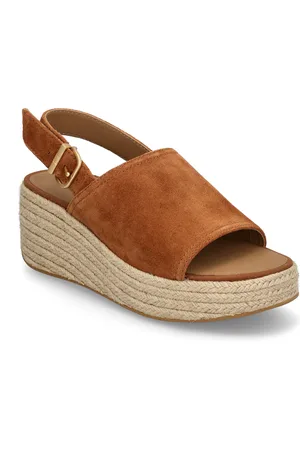 FitFlop Platfforms Espadrille Suede Wedge B/Strap Sandals Sko Wedge Brown
