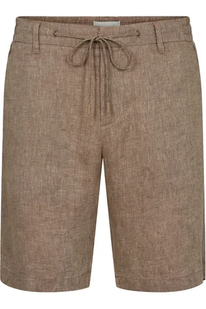 Bruun & Stengade Bs Renato Regular Fit Shorts Bottoms Shorts Linen Shorts Brown