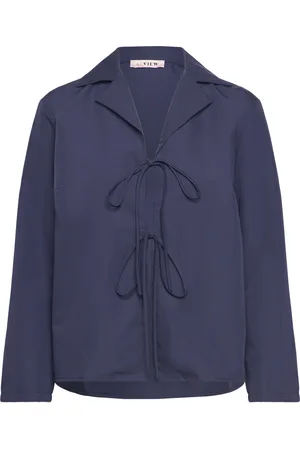 A-View Marley Blouse Tops Shirts Long-sleeved Navy