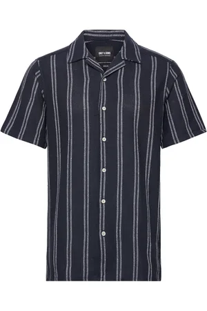 Only & Sons Onstrev Life Reg Stripe Ss Shirt Noos Tops Shirts Short-sleeved Navy