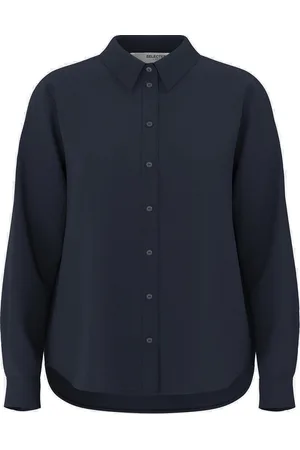 SELECTED Slfviva Ls Sun Shirt Noos Tops Shirts Long-sleeved Navy
