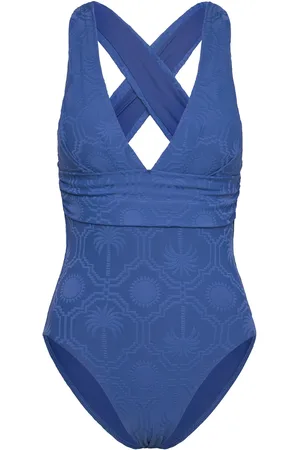 Seafolly Oasis Cross Back Piece Badedrakt Badetøy Blue