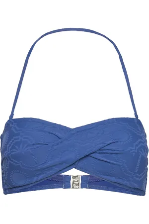 Seafolly Oasis Twist Bandeau Swimwear Bikinis Bikini Tops Bandeau Bikinitops Blue