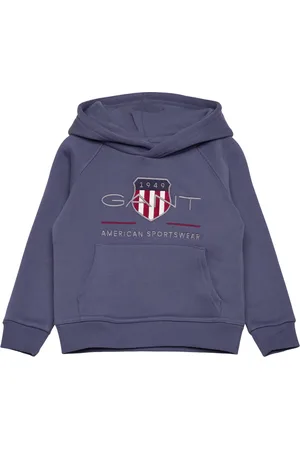 GANT Archive Shield Raglan Hoodie Tops Sweat-shirts & Hoodies Hoodies Blue