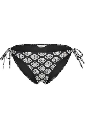 GANT Monogram Print Tie Side Bottom Swimwear Bikinis Bikini Bottoms Side-tie Bikinis Black