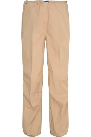 Hugo Blue Hafisa-1-D_B Bottoms Trousers Cargo Pants Beige