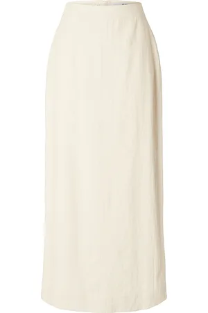 SELECTED Slfiluna Hw Ankle Slit Skirt B Skirts Knee-length & Midi Skirts Cream
