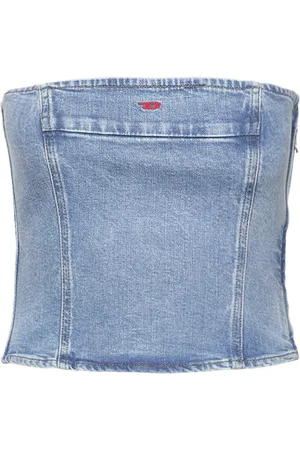 Diesel De-Ville Tank Top Tops Blouses Sleeveless Blue