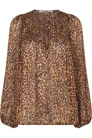 Second Female Nutmeg Blouse Tops Blouses Long-sleeved Brown