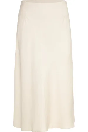 GANT Linen Blend Skirt Skirts Knee-length & Midi Skirts White