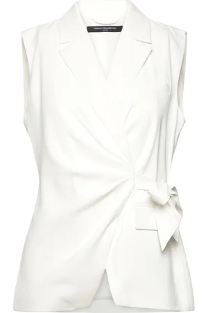 French Connection Harrie Suiting Waistcoat Blazers Sleeveless Blazers White