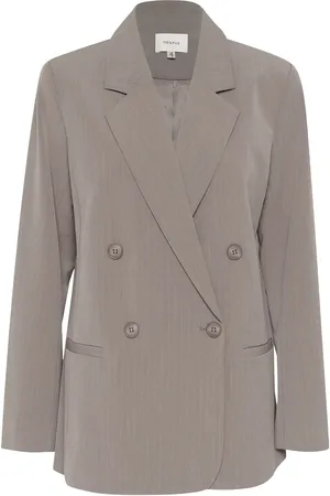 Gestuz Gzjoelle Mel. Pinstripe Blazer 2.0 Blazers Double Breasted Blazers Grey