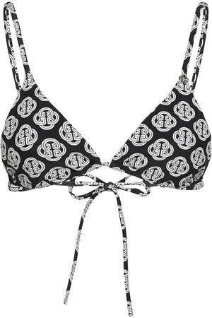 GANT Monogram Print Triangle Top Swimwear Bikinis Bikini Tops Triangle Bikinitops Black