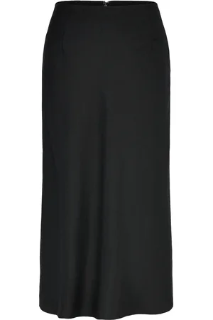 GANT Linen Blend Skirt Skirts Knee-length & Midi Skirts Black