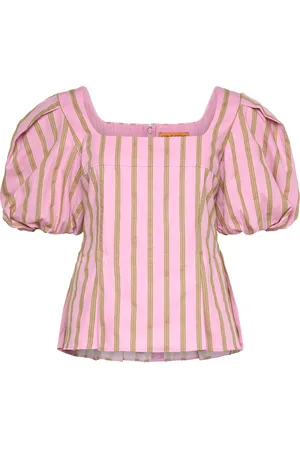 STINE GOYA 2344 Soft Jacquard Weave, Blouson S Tops Blouses Short-sleeved Pink