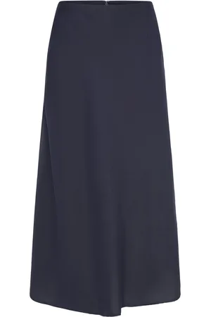 GANT Linen Blend Skirt Skirts Knee-length & Midi Skirts Navy