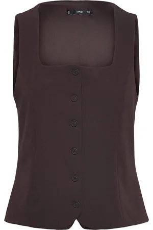 MANGO Slim-Fit Suit Waistcoat Blazers Sleeveless Blazers Brown