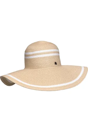 Ralph Lauren Striped Straw Sun Hat Accessories Headwear Straw Hats Beige