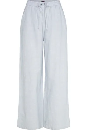 Tommy Hilfiger Tjw Linen Pant Bottoms Trousers Linen Trousers Blue