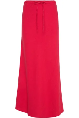 A-View Linen Maxi Skirt Skirts Maxi Skirts Red