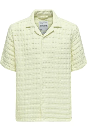 Only & Sons Onsbraddock Reg Ss Resort Waffle Shirt Tops Shirts Short-sleeved Shirts Yellow
