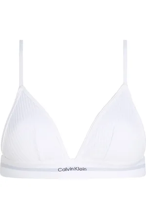 Calvin Klein Unlined Triangle Lingerie Bras & Tops Soft Bras Bralette White