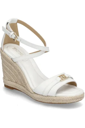 Michael Kors Mandy Wedge Sandal Med Hæl Espadrilles White