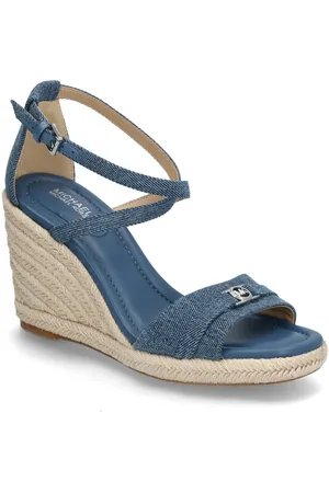 Michael Kors Mandy Wedge Sandal Med Hæl Espadrilles Blue
