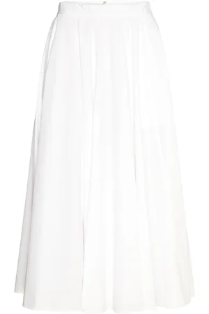 GANT Midi Cotton Skirt Skirts Knee-length & Midi Skirts White