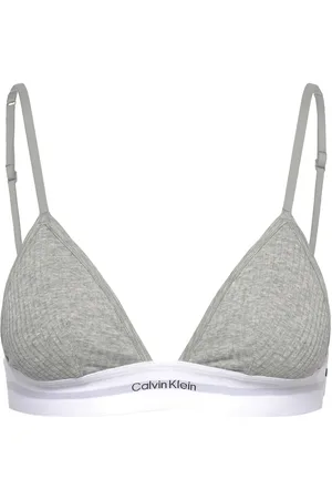 Calvin Klein Unlined Triangle Lingerie Bras & Tops Soft Bras Bralette Grey