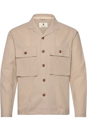 Anerkjendt Akotto Cot/Linen Overshirt Tops Overshirts Beige