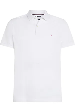 Tommy Hilfiger Linen Pique Reg Polo Tops Polos Short-sleeved White