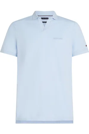 Tommy Hilfiger Cotton Linen Terry Reg Polo Tops Polos Short-sleeved Blue