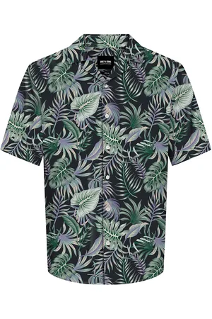 Only & Sons Onswayne Life Aop Ss Viscose Shirt Noos Tops Shirts Short-sleeved Black