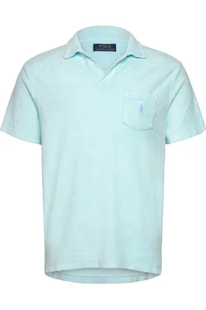 Ralph Lauren Mineral-Dyed Terry Polo Shirt Tops Polos Short-sleeved Blue