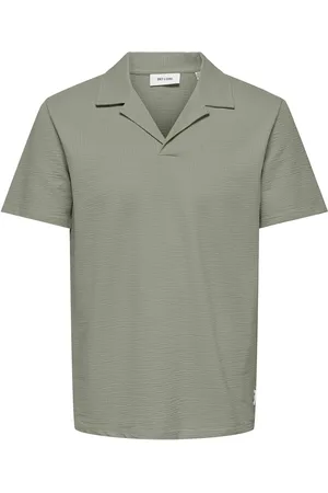 Only & Sons Onskian Reg Seersucker Resort Polo Tops Shirts Short-sleeved Shirts Green