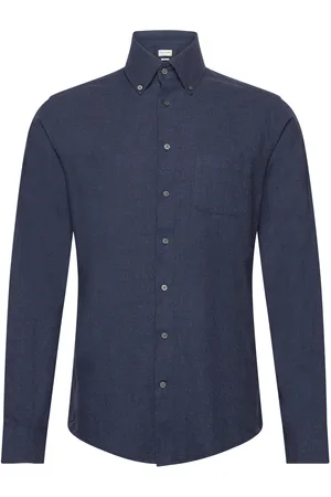 Bruun & Stengade Bs Floyd Casual Slim Fit Shirt Tops Shirts Casual Navy