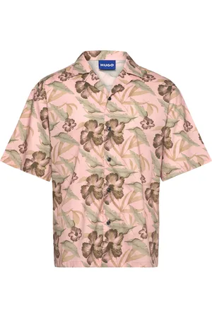 Hugo Blue Eligino Tops Shirts Short-sleeved Shirts Pink