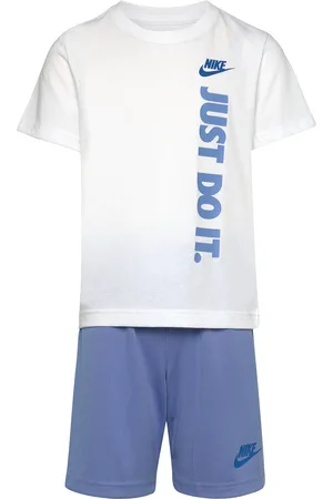 Nike Ks-Knit Short Set Sport Sets With Short-sleeved T-shirt White