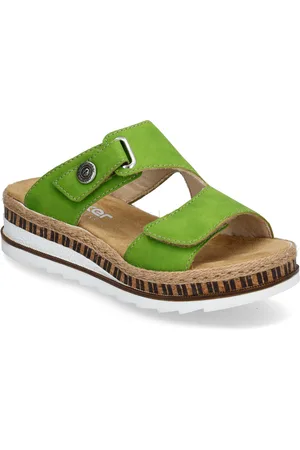 Rieker V7982-52 Shoes Sandals Platform Sandals Green