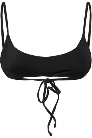 Monki Scoop Neck Bikini Top Swimwear Bikinis Bikini Tops Bandeau Bikinitops Black