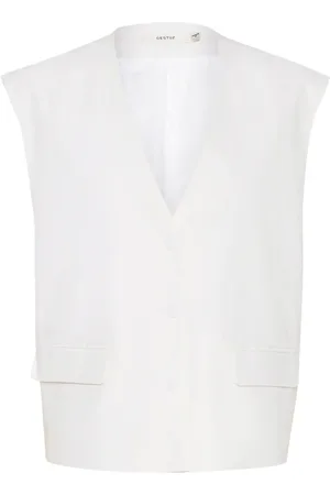Gestuz Gzizza Linen Waistcoat Blazers Single Breasted Blazers White