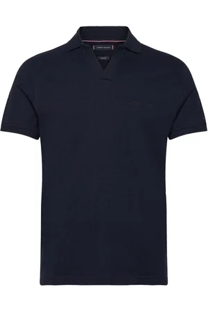 Tommy Hilfiger Cotton Linen Terry Reg Polo Tops Polos Short-sleeved Navy
