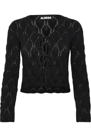 ALOHAS Neli Black Tricot Sweater Tops Knitwear Cardigans Black
