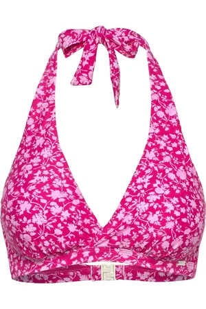 Abecita Maui Halterneck Bikini Bra Swimwear Bikinis Bikini Tops Triangle Bikinitops Pink