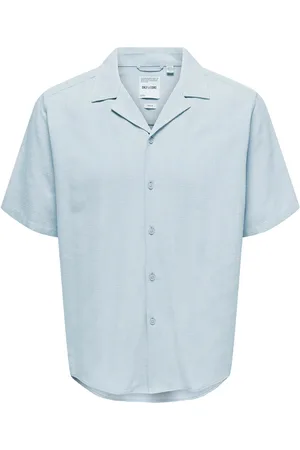 Only & Sons Onsjannick Structure Ss Resort Shirt Tops Shirts Short-sleeved Shirts Blue