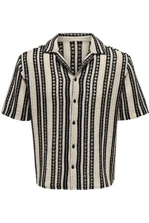 Only & Sons Onsdani Crochet Ss Shirt Tops Shirts Short-sleeved Cream