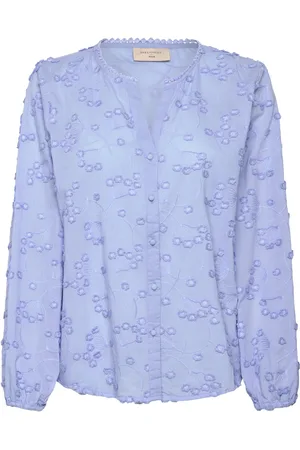 Freequent Fqselia-Blouse Tops Blouses Long-sleeved Blue