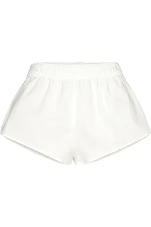 Monki Mid-Rise Cotton Poplin Pyjama Shorts Bottoms Shorts Casual Shorts White