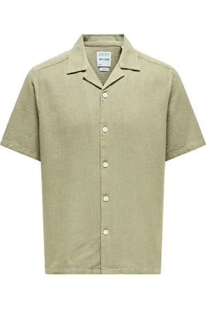 Only & Sons Onsbertil Waffle Ss Resort Shirt Tops Shirts Short-sleeved Shirts Green